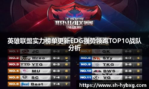 英雄联盟实力榜单更新EDG强势领跑TOP10战队分析